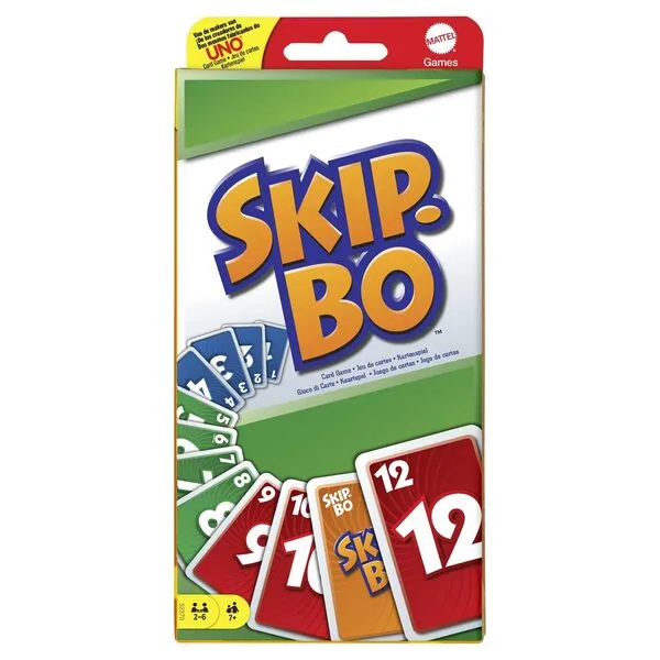 Mattel Games, Skip-BO Card Games for Ages +7, Card sequencying Family Game from UNO Creators, 52370, Display