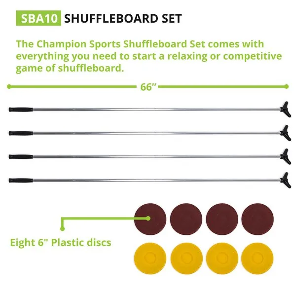 Champion Sports Shuffleboard Set: Indoor Outdoor Game