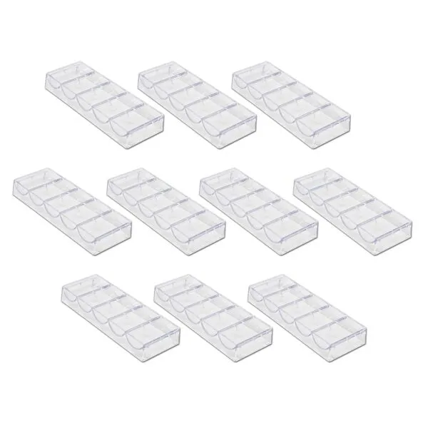 DA VINCI 10 Clear Acrylic Stackable Poker Chip Tray Racks