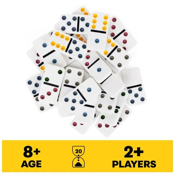 Mexican Train Dominoes Set Tile Board Game in Aluminum Carry Case Games with Colorful Trains for Family Game Night, for Adults and Kids Ages 8 and Up