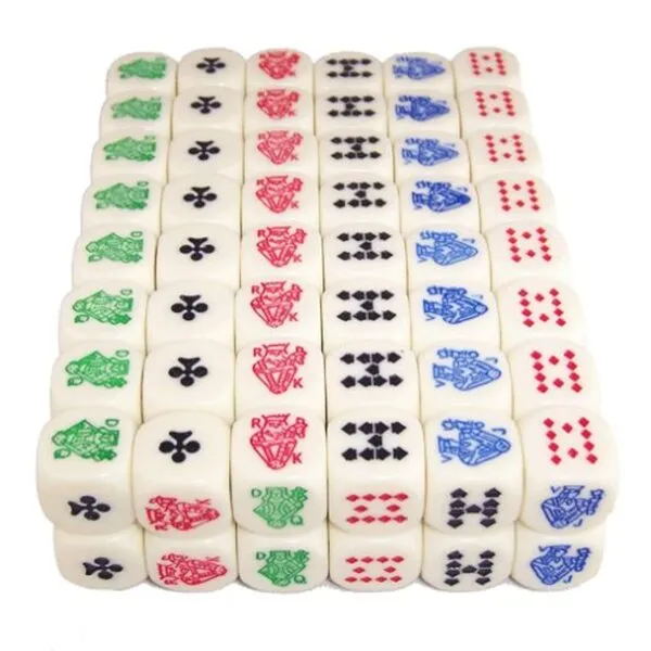 100 (One Hundred) 16mm 6-Sided Poker Dice, Perfect for Poker Games and Card Games.