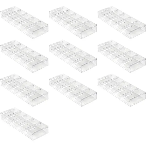 DA VINCI 10 Acrylic Stackable 100-Chip Poker Chip Tray Racks