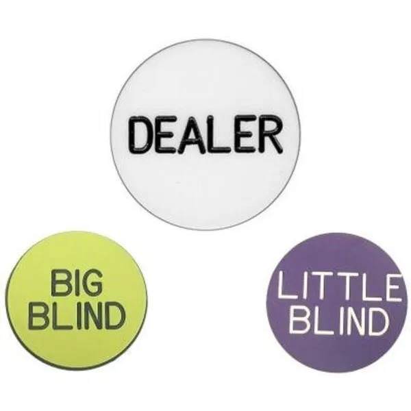Casino Quality Poker Dealer Button Set - 3 Buttons