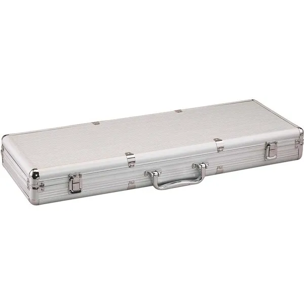 Fat Cat Replacement Aluminum Poker Chip Case - 500ct (Chips, cards, and dice not included ), Silver