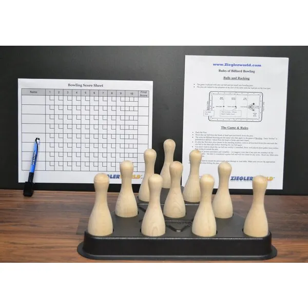 Zieglerworld Pool Table Billiard Cue Ball Bowling Game with Laminated Rules and Scorecard, Billiard Accessories