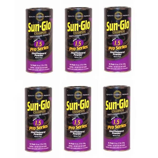 6 Pack Sun-Glo #1.5 Speed Shuffleboard Powder Wax
