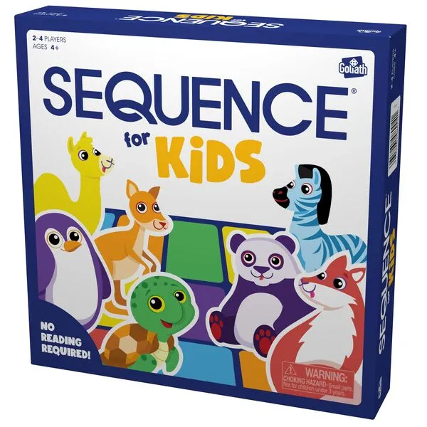 SEQUENCE for Kids -- The \'No Reading Required\' Strategy Game by Jax and Goliath, Multi Color, 11 inches (2-4 players) (Packaging May Vary)
