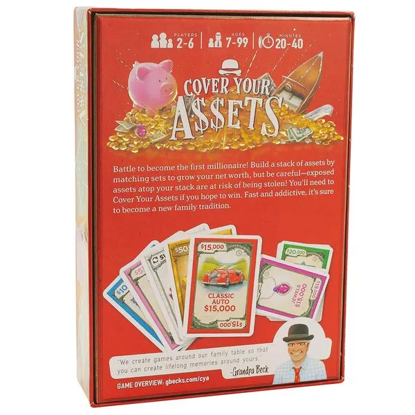 Grandpa Beck\'s Games Cover Your Assets | from The Creators of Skull King | Easy to Learn and Outrageously Fun for Kids, Teens, & Adults Alike | 2-6 Players Ages 7+