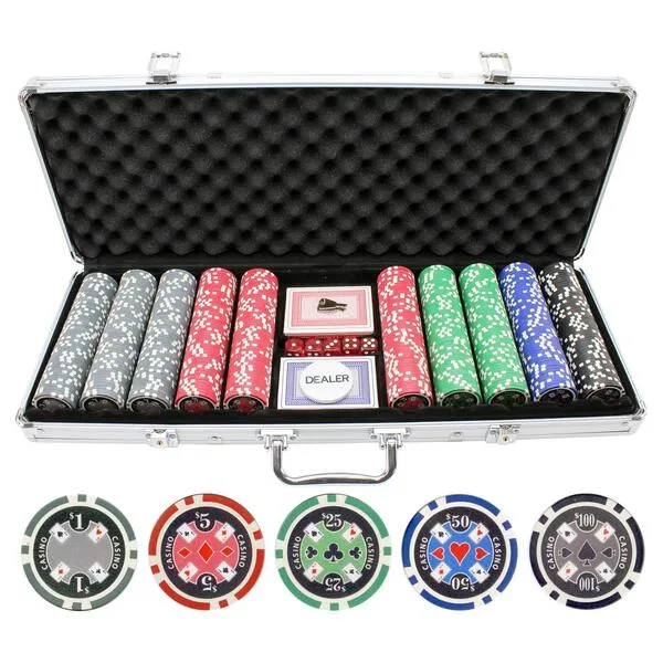 Versa Games 500pc 11.5g Casino Ace Poker Chips Set