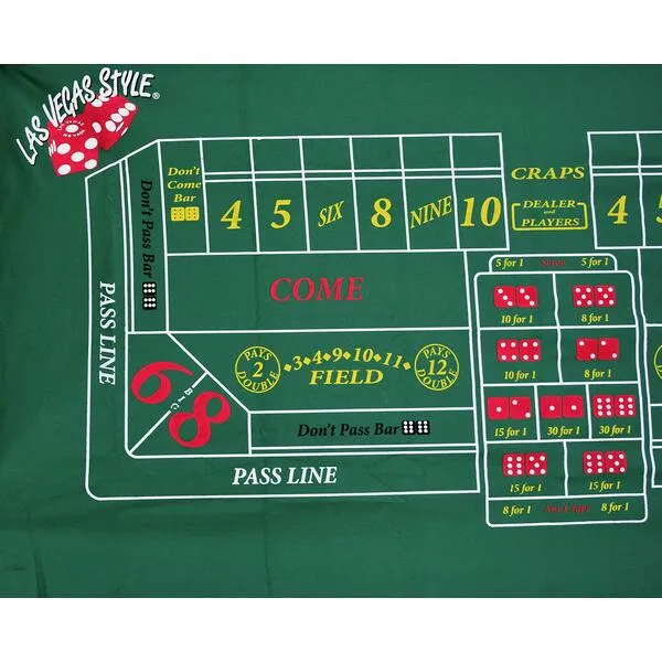 New Casino Craps Green Felt Layout 36