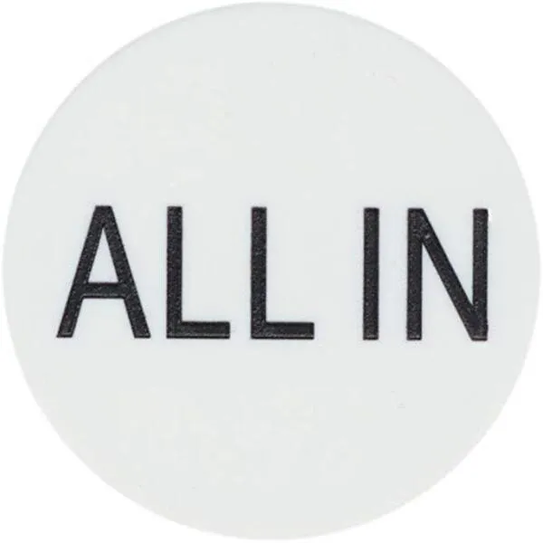 1 ALL IN BUTTON 2 INCH TEXAS HOLDEM POKER CASINO