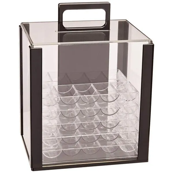 Brybelly 10 Clear Acrylic Poker Chip Trays | for Standard Size Chips & Clay Chips | 10 Total Trays, Each Holds 100 Chips