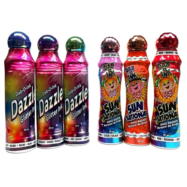 Bingo Dauber Set! - 3 Dazzle Glitter & 3 Ultra Bright Sunsational Ink Dabbers