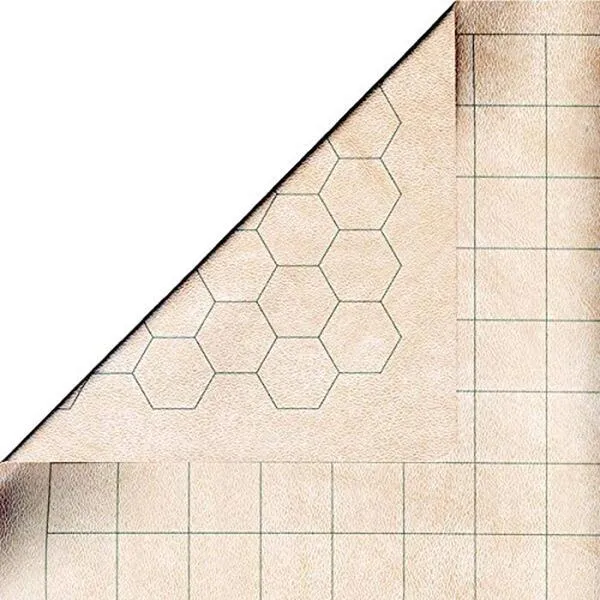 Chessex Battlemat – Vinyl RPG Battlemat – Smooth & Tough - 23.5 inches x 26 inches – Reversible 1-inch Squares & 1-inch Hexes – TTRPG RPG DND D&D Dungeons and Dragons,CHX96246