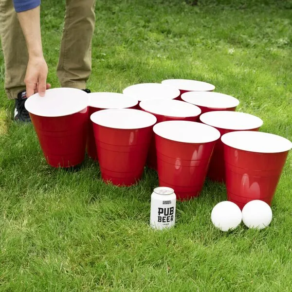 True XL Beer Pong Set with Jumbo Party Cups, Drinking Games for Adults, Each Cup is 110 Ounces, Includes 20 Cups and 4 XL Pong Balls