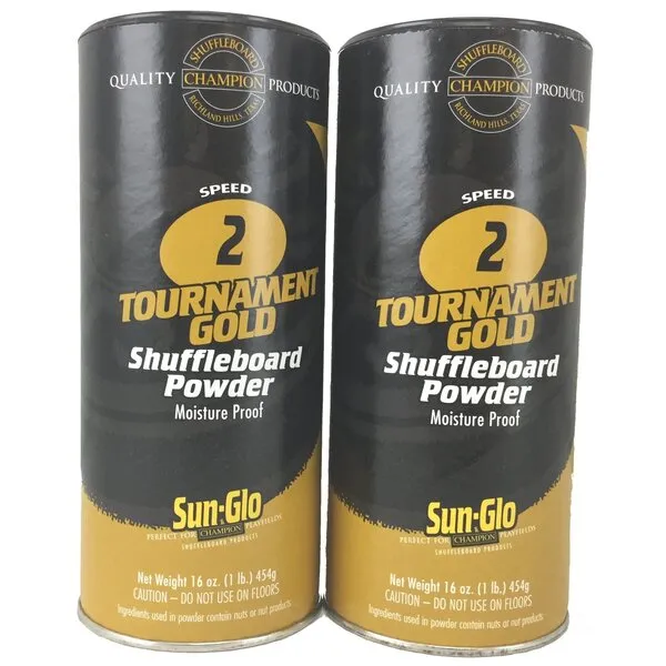 Sun-Glo Twin Pack of 2 Speed Shuffleboard Powder Wax with a Shuffleboard Sweep bundle option
