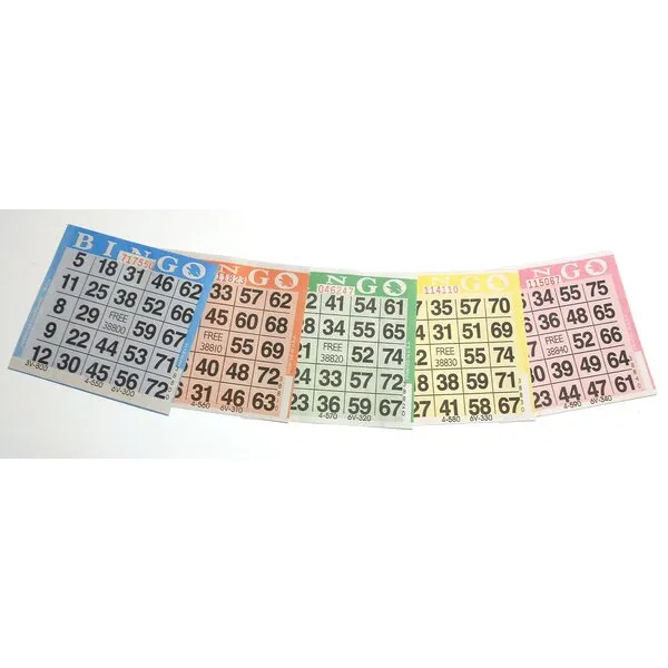 1000 Bingo Paper Cards (200 Books 5 Colors Ea!) by American Games