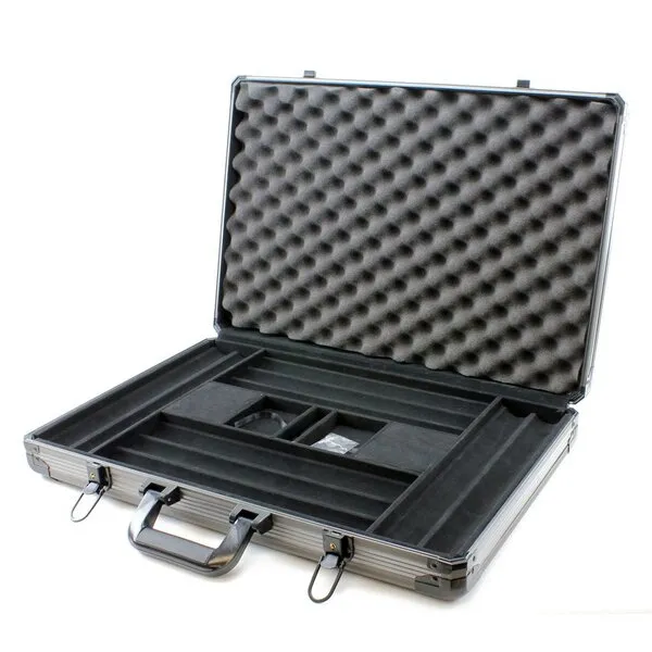 Versa Games 1000pc Deluxe Poker Chip Case in Gray Color - Reinforced, Strong, Sturdy Design