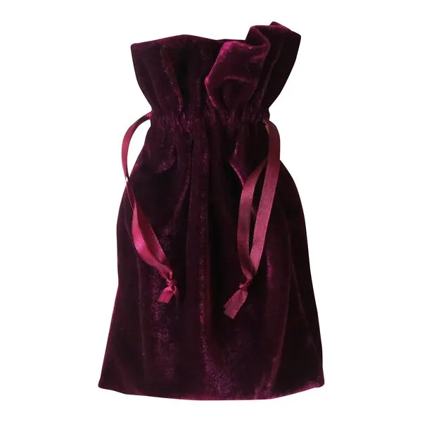 Tarot and Dice Bag: Wine Velvet Bag 6x9