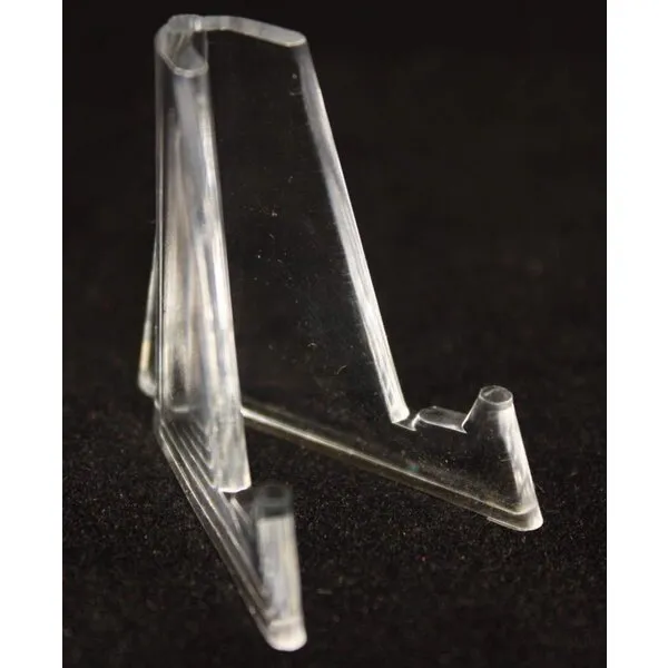 25 DISPLAY STANDS EASEL for Coins Capsules & Poker Chips Holders CLEAR ACRYLIC by Merrick Mint