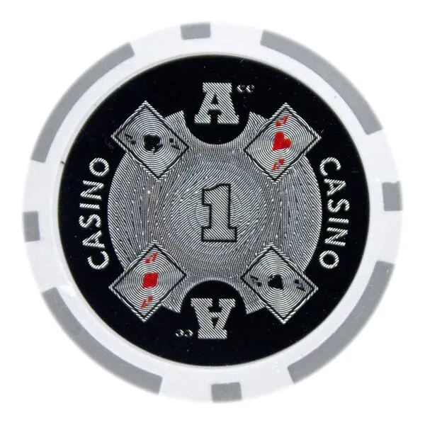 Brybelly Ace Casino Poker Chip Heavyweight 14-gram Clay Composite – Pack of 50