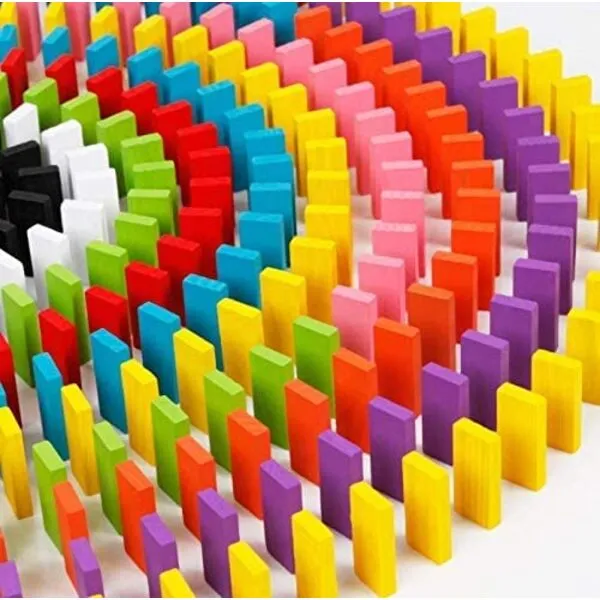 ULT-unite 120pcs Wooden Dominos Blocks Set, Kids Game Educational Play Toy, Domino Racing Toy Game