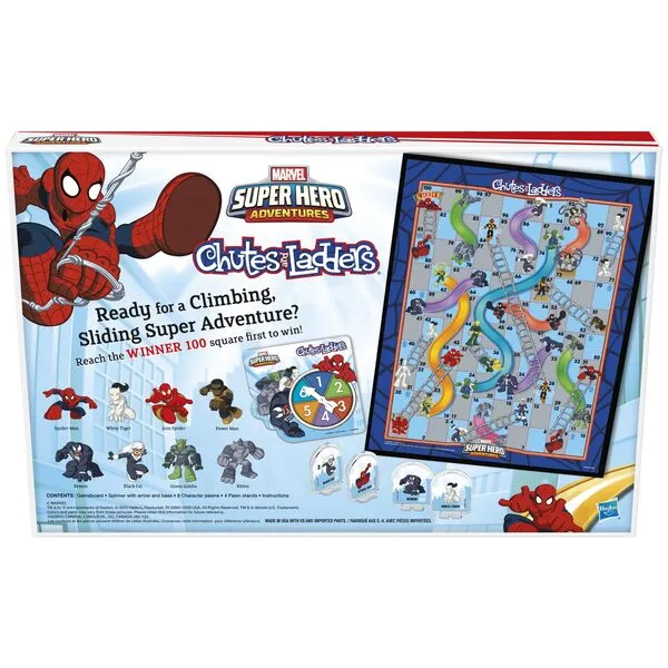 Hasbro Gaming Chutes and Ladders: Marvel Spider-Man Edition Board Game for Kids 2-4 Players, Preschool Games, Ages 3 and Up (Amazon Exclusive)