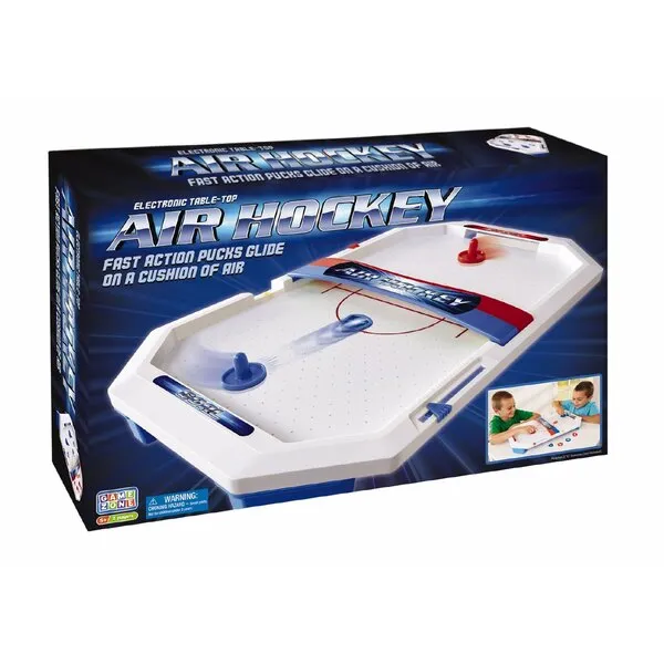 International Playthings Electronic Table-Top Air Hockey - Fast-Paced Sports Fun in an Easily Portable Battery-Operated Rink for Ages 5 and Up (P25118)