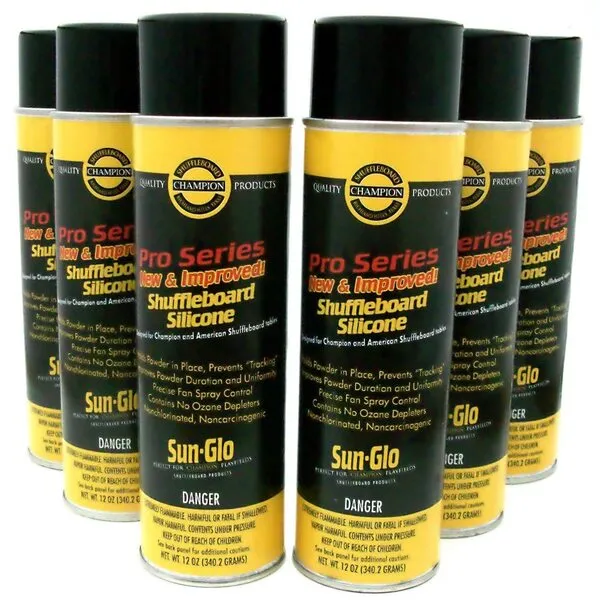 Sun-Glo Pro Silicone Shuffleboard Table Spray Set of 6