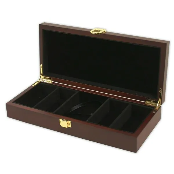 DA VINCI Mahogany Wood Poker Case with 100 Chip Capacity (Chips not Included)