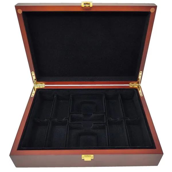 DA VINCI Mahogany Wood Poker Case with 200 Chip Capacity (Chips not included)
