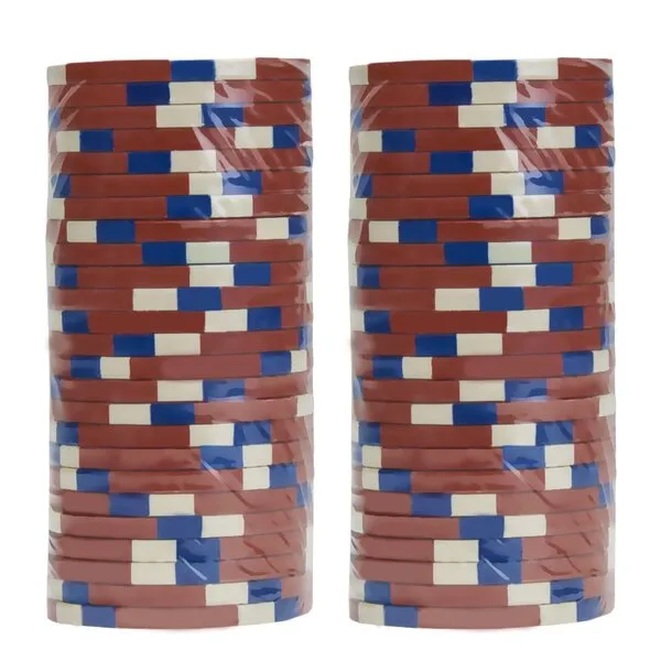 Claysmith Gaming Pack of 50 Poker Knights Poker Chips, Heavyweight 13.5-gram Clay Composite