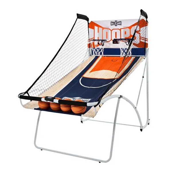 Hall of Games EZ Fold Indoor Basketball Game for 2 Players with LED Scoring and Arcade Sounds
