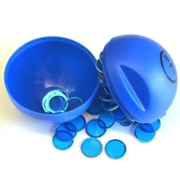 Blue Bingo Ball Magnet With 100 Magnetic Chips (Item No. 53492)