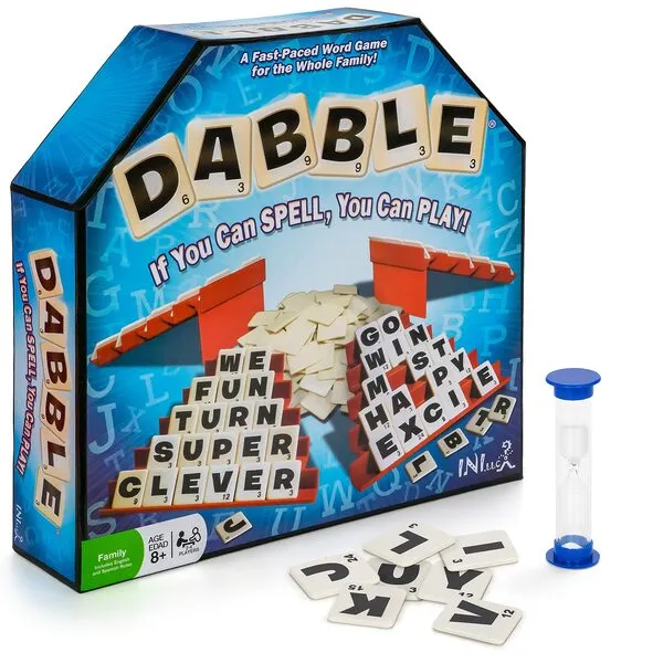 Dabble Word Game - Enhances Memory, Spelling, and Vocabulary for All Ages - Award-Winning, Engaging, Educational Entertainment for Kids, Families, and Seniors, 2-4 Players, Ages 8+