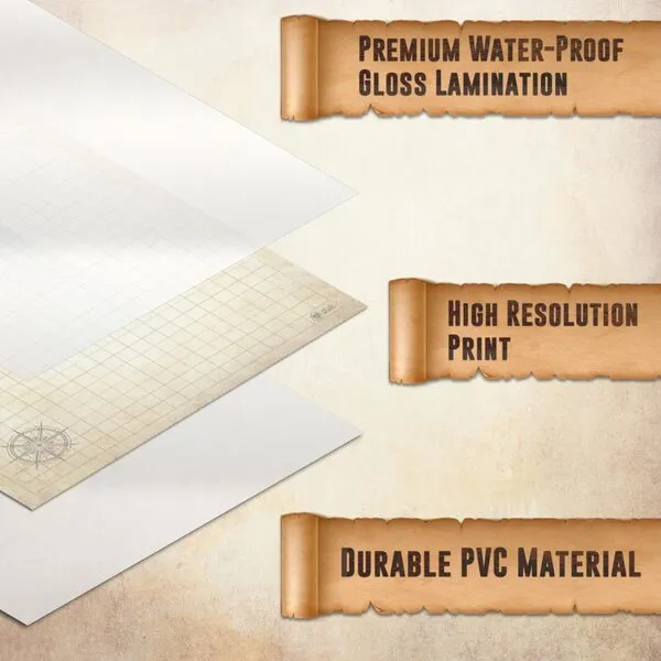 Melee Mats DND Map Starter Kit for Dungeons & Dragons Game - 35” x 48