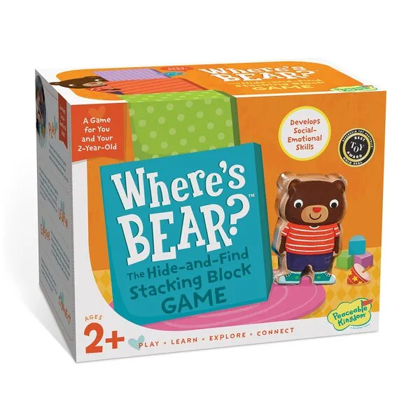 Peaceable Kingdom Where\'s Bear? The Hide and Find Stacking Block Game for 2 Year Olds