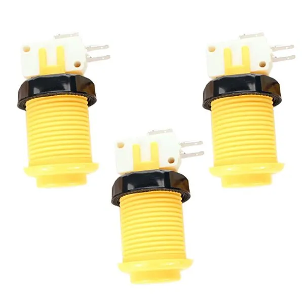Suzo-Happ Arcade Pushbutton -Yellow -Set of 3