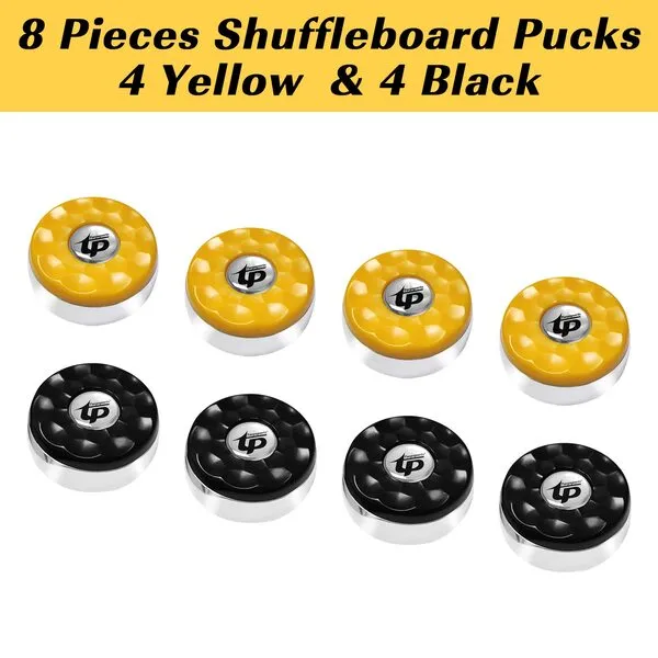 TORPSPORTS (Dia.58mm)2-1/4\'\' Shuffleboard Pucks, Matt surface Set of 8 Orange/Black