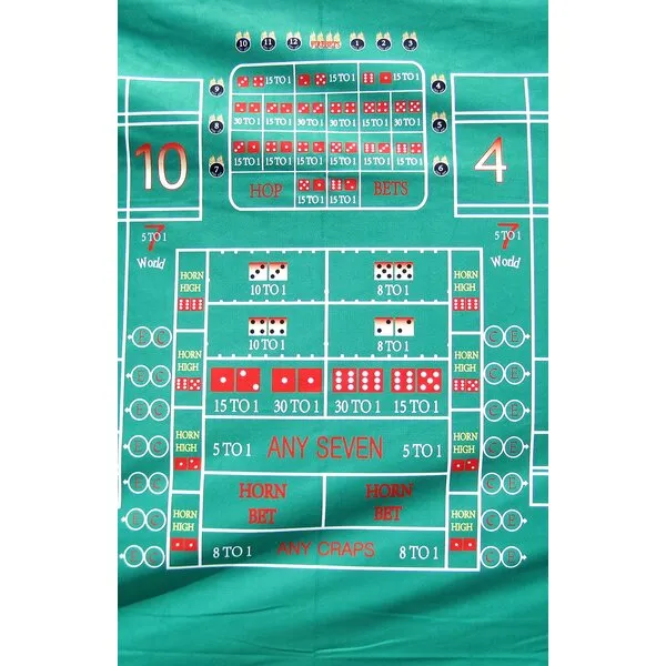8 Ft. Synthetic Polyester Felt Casino Style Craps Layout