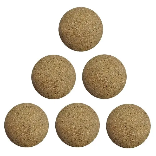 Bank Shot Billiards Set of 6 Natural Cork Official Foosballs Wood Colored Table Soccer Foos Balls