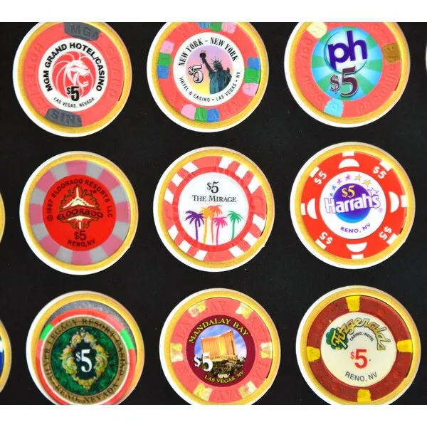 48 Casino Poker Chip Coin Frame Display Case Holder with Custom Colored Matting Insert