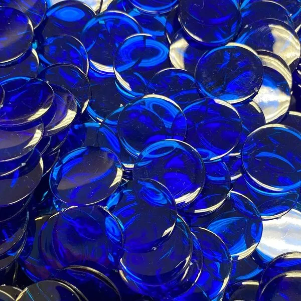 MR CHIPS Plastic Bingo Chips for Bingo Games 150 Count Bag - Solid and Transparent Colors Counting Chips - Transparent Blue - 3/4 Inch