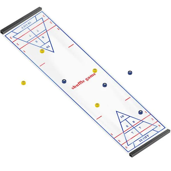 Fairly Odd Novelties Tabletop Shuffleboard Compact Portable Mini 0.87 Lb Travel Family Board Game, White