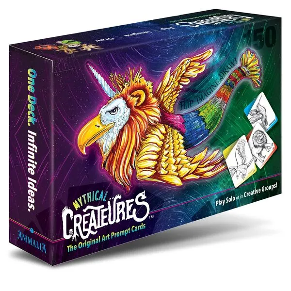 Mythical Creatures Drawing Games for Kids Mashup Animals Art Ideas. 150 Prompt Cards. Creative Gift for Tweens, Teens + Family Fun Night for Artsy Imaginations!