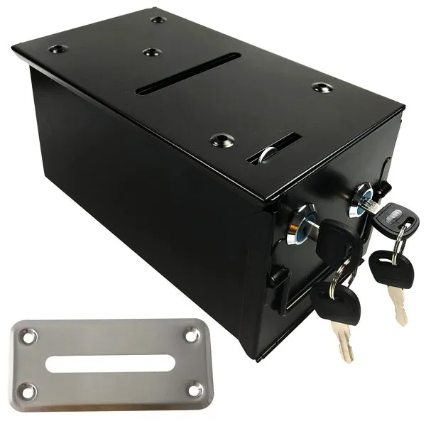 Poker Table Drop Rake Box - Casnio Toke Chip Tip Cash Box With Money Bill Slot Frame for Poker Blackjack Craps Game Tables