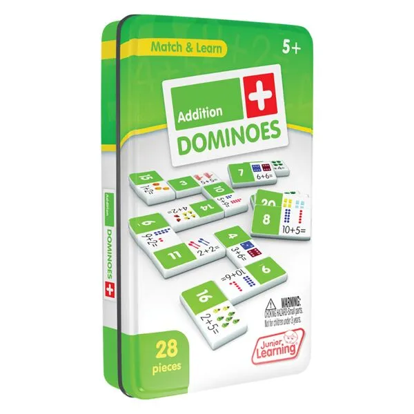 Junior Learning JL481 Addition Dominoes, Multi 7.8 H x 4.7 L x 1.5 W,White