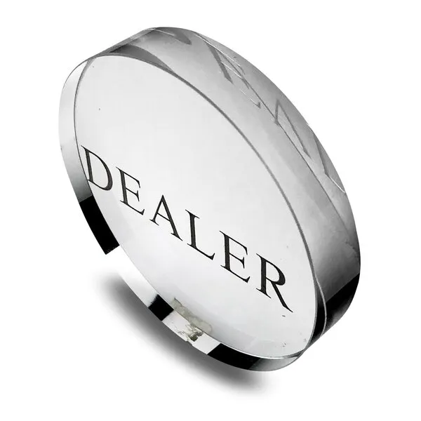 Yuanhe Transparent Poker Dealer Button Poker Game Dealer Crystal Casino Dealer Transparent Poker Dealer, for Poker Games and Card Games