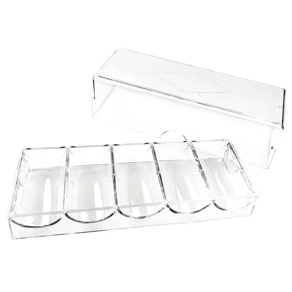 Poker Chip Holder Tray Racks - 1Pack Clear Acrylic Chips Rack Case With Cover Poker Table Accessories