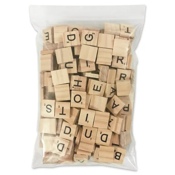 PERRIROCK 200 Pcs Scrabble Letters - 2 Complete Sets 200 Pcs in 1 Pack - Wood Tiles - Great for Crafts, Letter Tiles, Spelling by Clever Delights